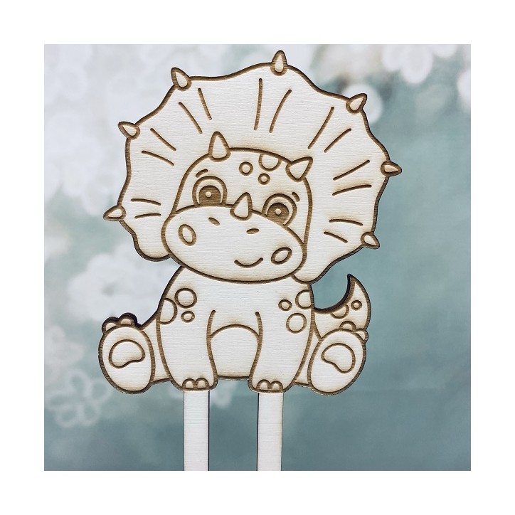 Dinosaur Triceratop Cake Topper laser-cut Dinosaur Triceratop Cake Topper laser-cut