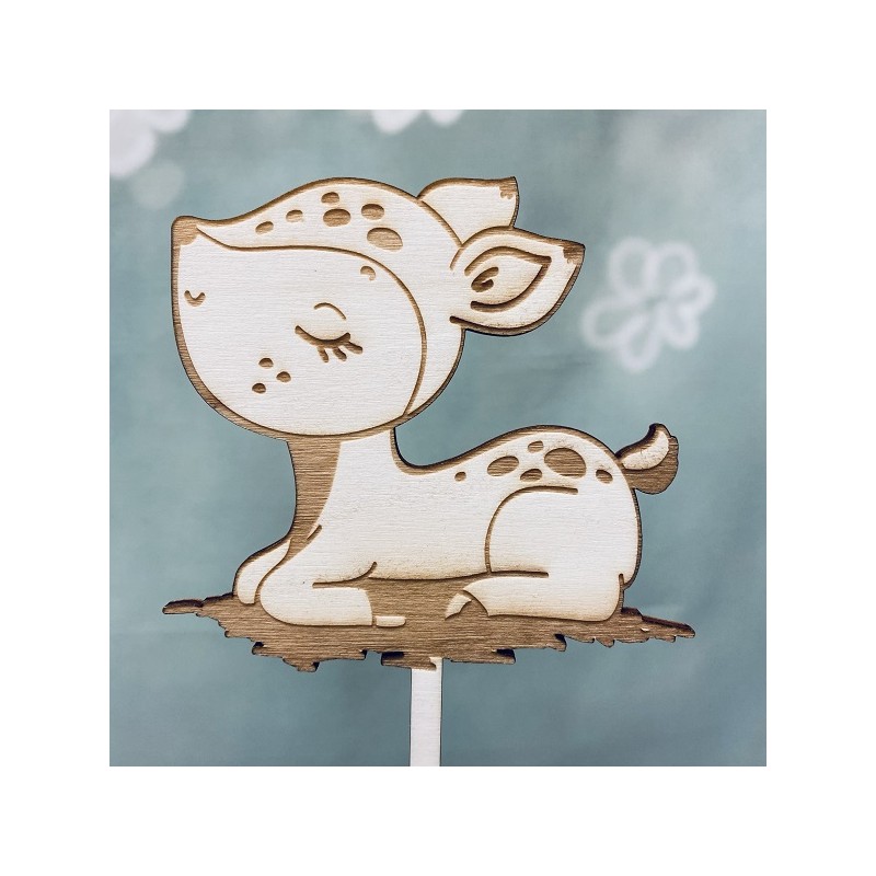 Bakeria Wooden Bambi Cake Topper, 1 pcs