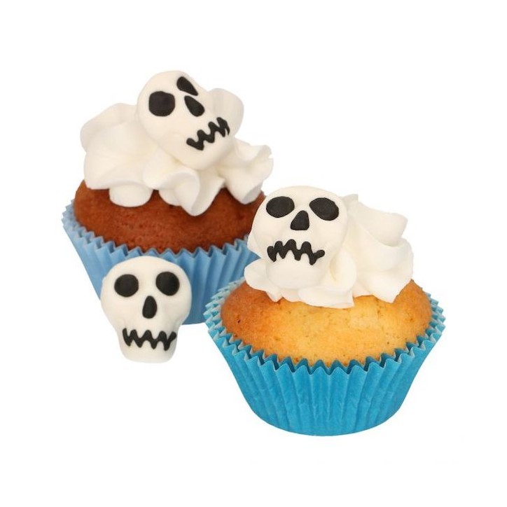 FunCakes Skull Sugar Decorations 8 Pieces – Edible Halloween Cake Decorations
