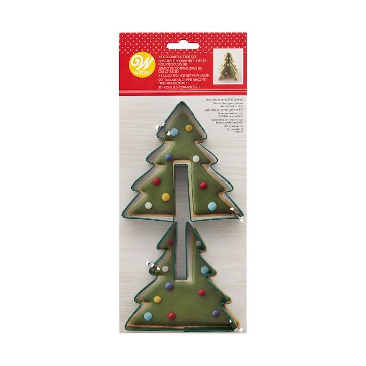 Wilton 3D Christmas Tree Cookie Cutter Set Stainless Steel