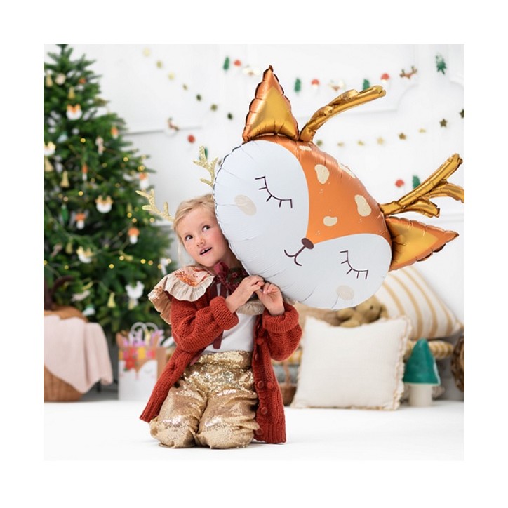 PartyDeco Reindeer Foil Balloon 73x64cm Christmas Decoration