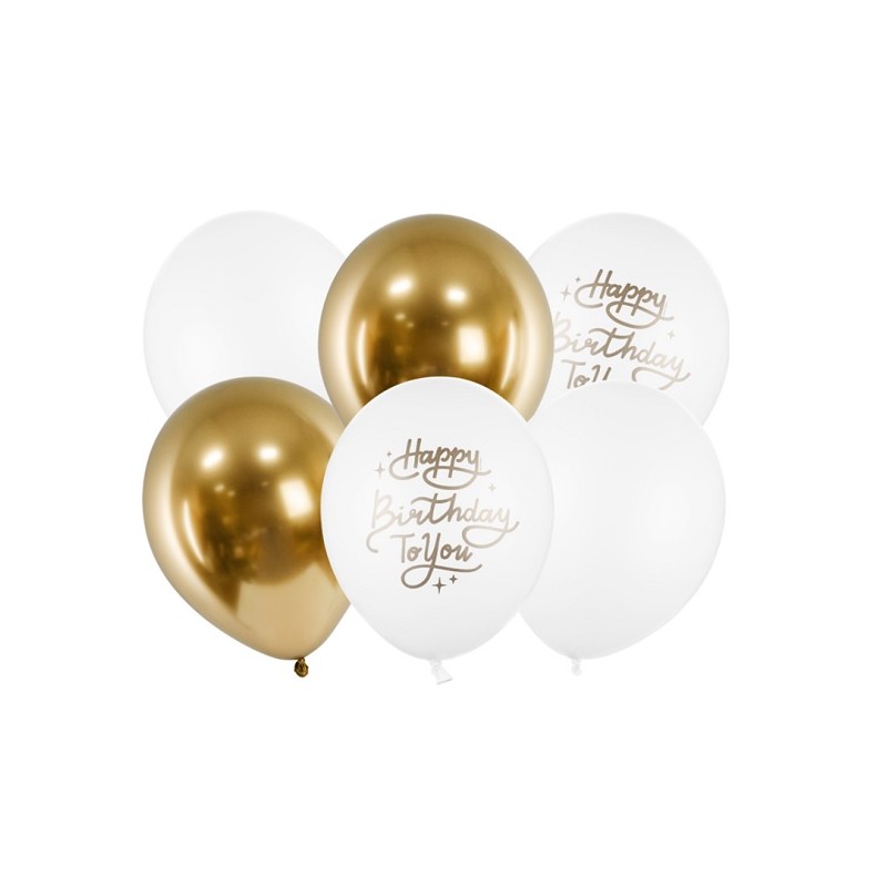 PartyDeco Balloon Set Happy Birthday To You, 6 pcs