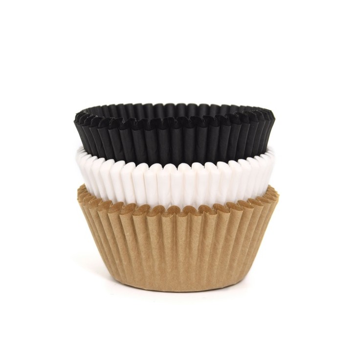 House of Marie Natural Cupcake Cases – 75 pcs | Kraft, White & Black Liners House of Marie Natural Cupcake Cases – 75 pcs | Kraft, White & Black Liners