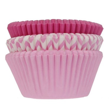 House of Marie Baking Cups Assorti Pink pk/75
