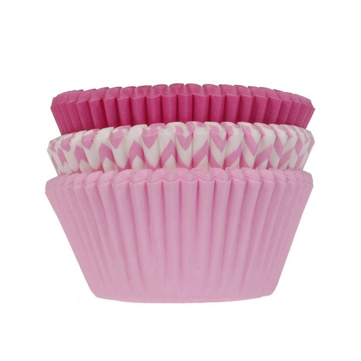 House of Marie Pink Mix Cupcake Cases – 75 Stylish Greaseproof Liners