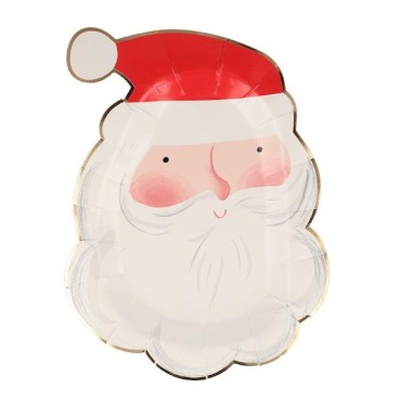 Meri Meri Jolly Santa Pappteller Weihnachten Rot-Weiss-Gold MM-208630