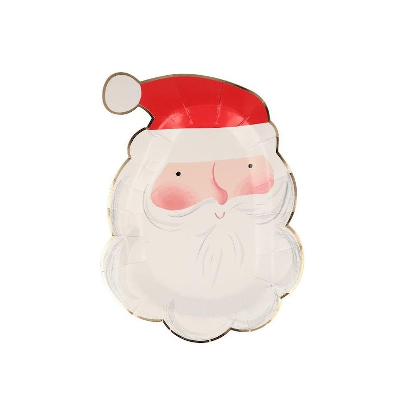 Meri Meri Jolly Santa Plates, 8 pcs