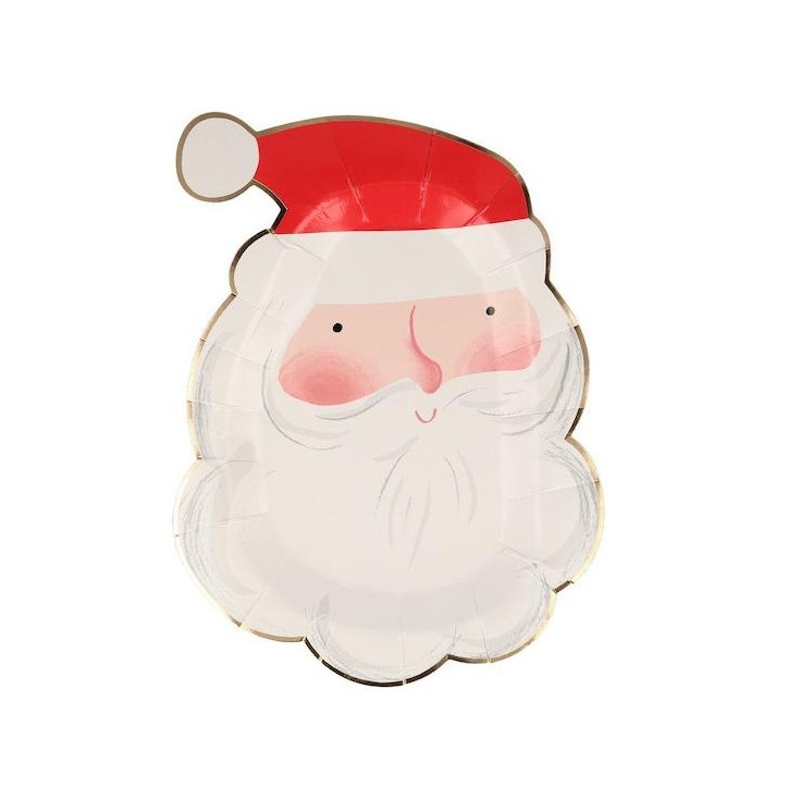 Meri Meri Jolly Santa Plates Pack of 8 Christmas