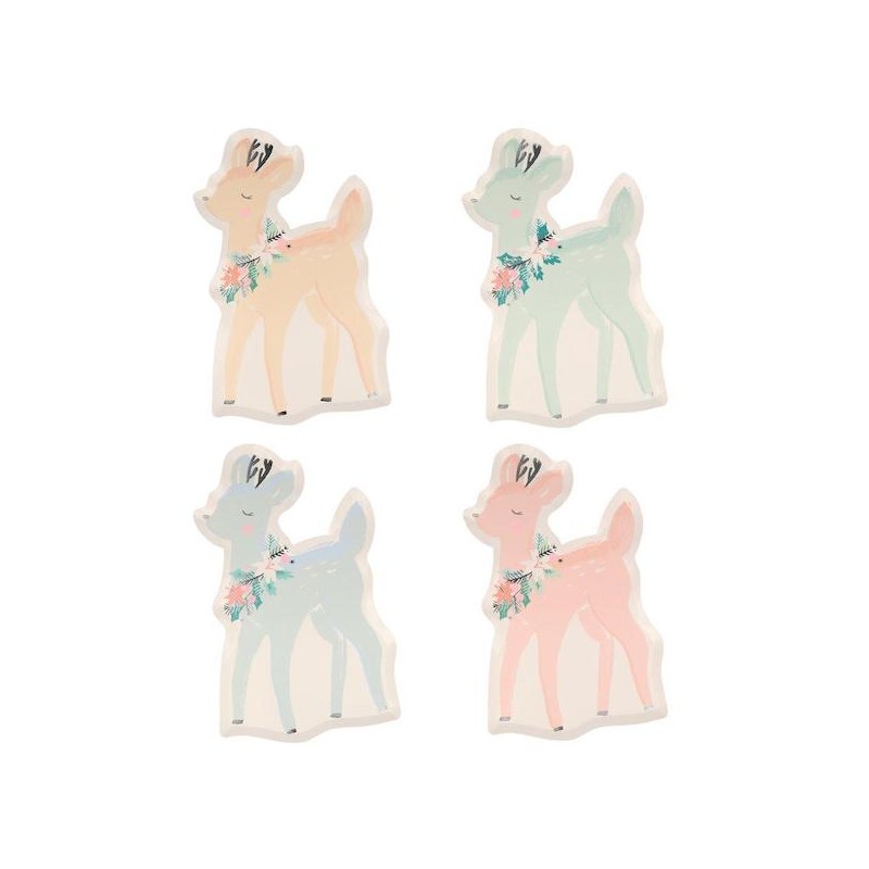 Meri Meri Pastel Deer Plates, 8 pcs