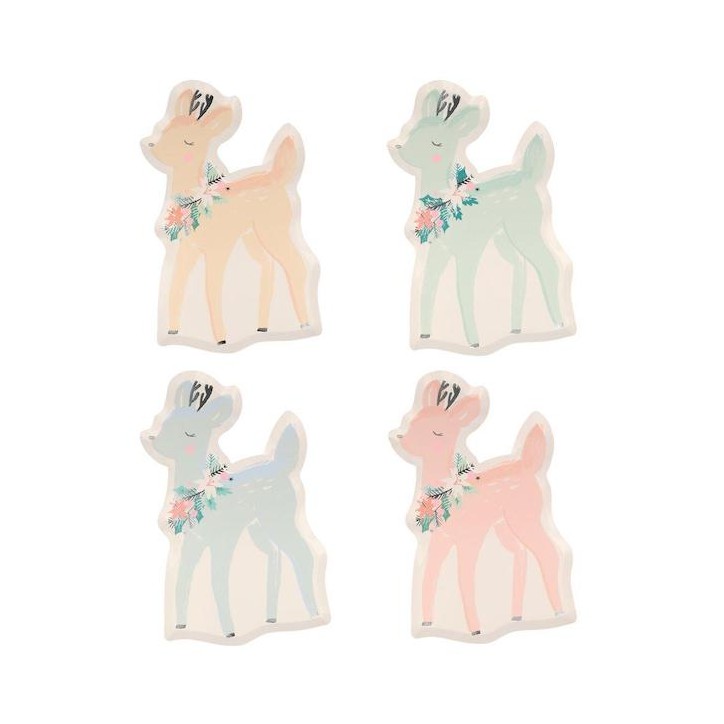 Meri Meri Pastel Deer Plates Pack of 8