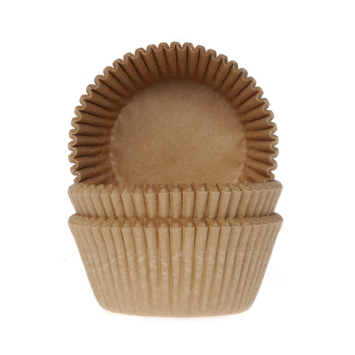House of Marie Kraft Cupcake Cases – 48 Natural Brown Baking Cups
