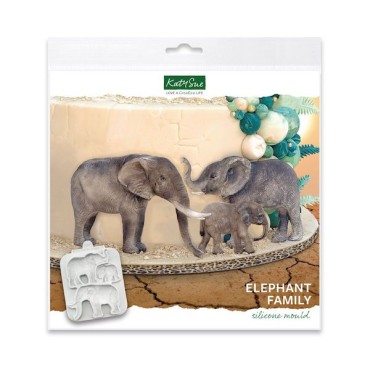 Katy Sue Silikonform Elefanten-Familie 3 Stk Tortendekoration CS-CF0026