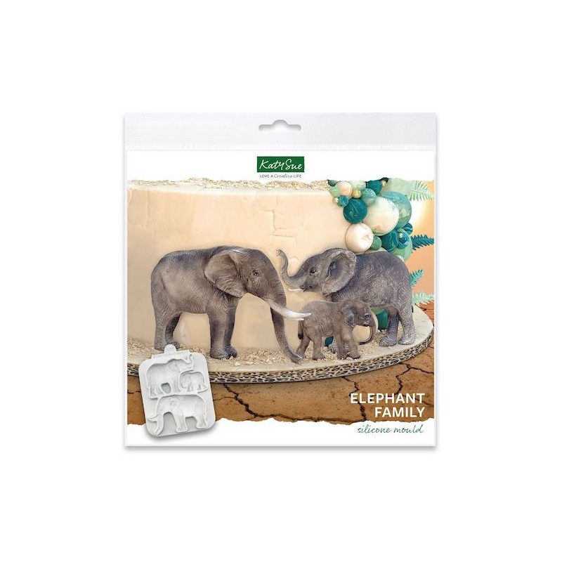 Katy Sue Designs Elephant Family Silicone Mould