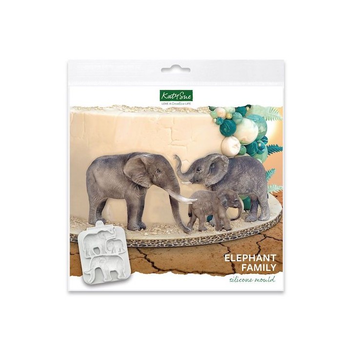 Katy Sue Elephant Family Silicone Mould Katy Sue Elephant Family Silicone Mould