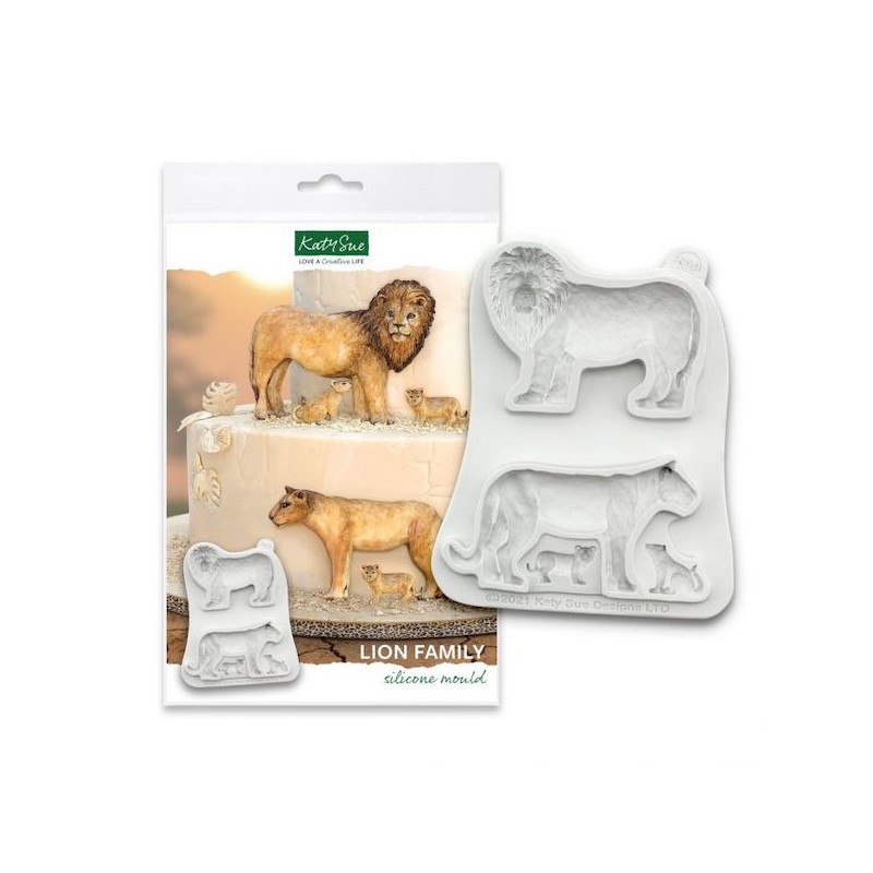 Katy Sue Designs Lion Family Silicone Mould