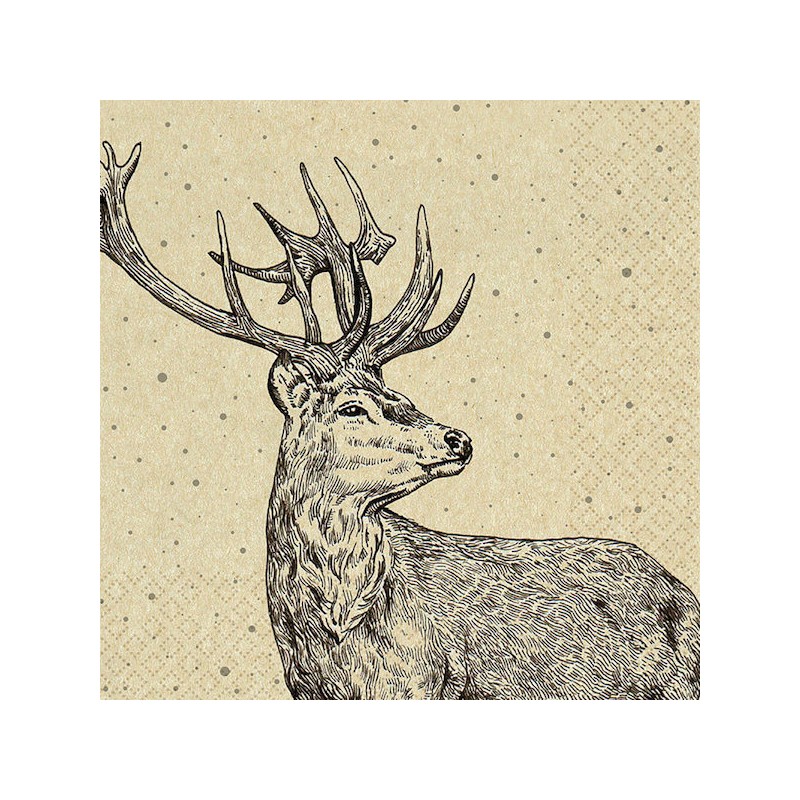 ECO LINE Home Fashion Napkin Winter Proud Deer, 20 pcs