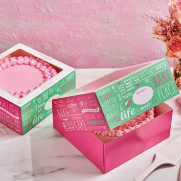 FunCakes Cake Box Pink-Turquoise Square 21x21x9cm CS-F80285