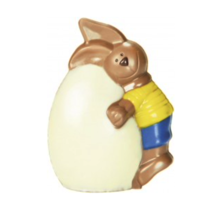 Chocolate Mold Easter Bunny hugs Egg 11.5cm RU-0553