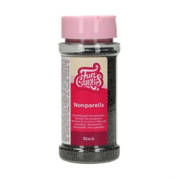 FunCakes Black Nonpareils Mini Sugar Pearls 80g CS-F51545