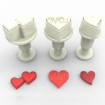 Dekofee Mini Heart Plunger Cutters Set, 3 pcs