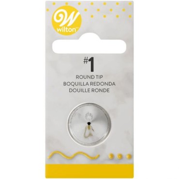 Wilton Decorating Tip Number 1 Round Carded Metal CS-02-0-0132