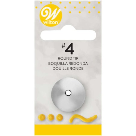 Wilton Decorating Tip Number 4 Round Carded Metal CS-418-4