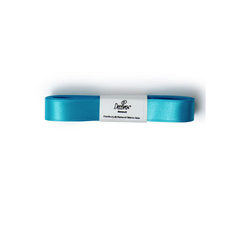 Decora Double Satin Ribbon Azure-Turquoise, 15mm x 5m