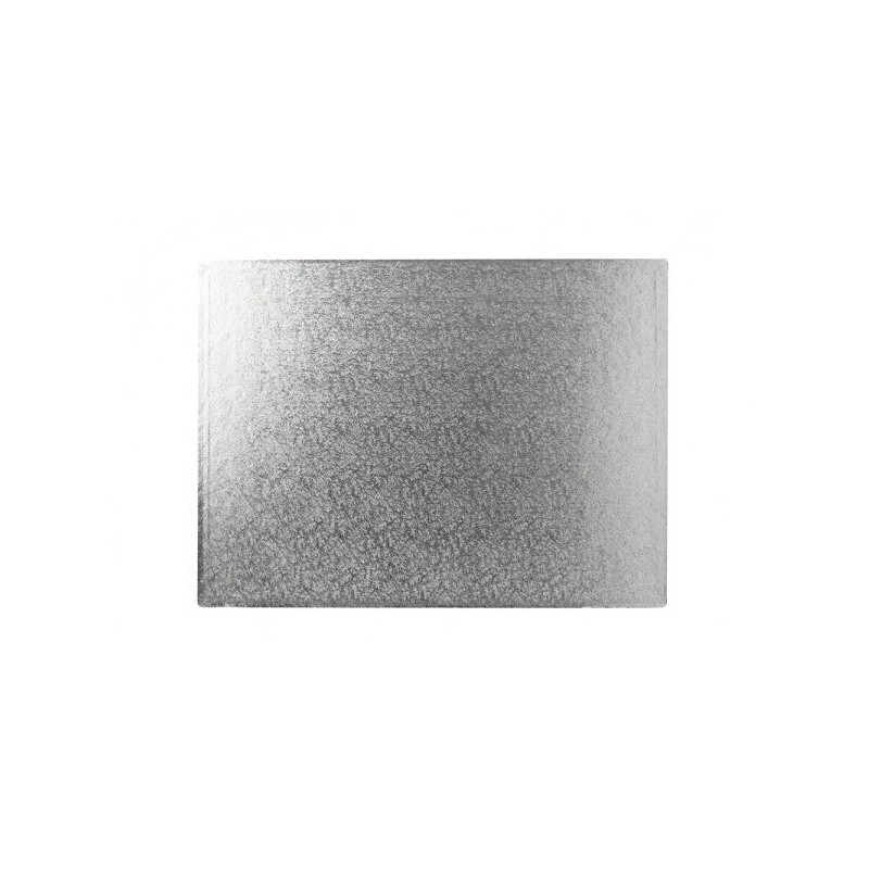 12mm Tortenplatte Rechteckig Silber, 40x30cm