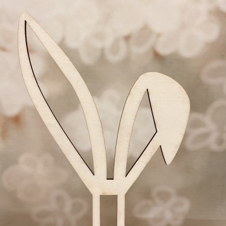 Easter Bunny Ear Cake Topper - Bunny Ear wooden lasered cake topper