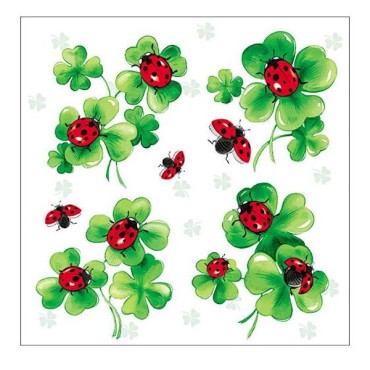 Ambiente Napkins Lots of Luck White-Green-Red 20 pcs AMB-13309055