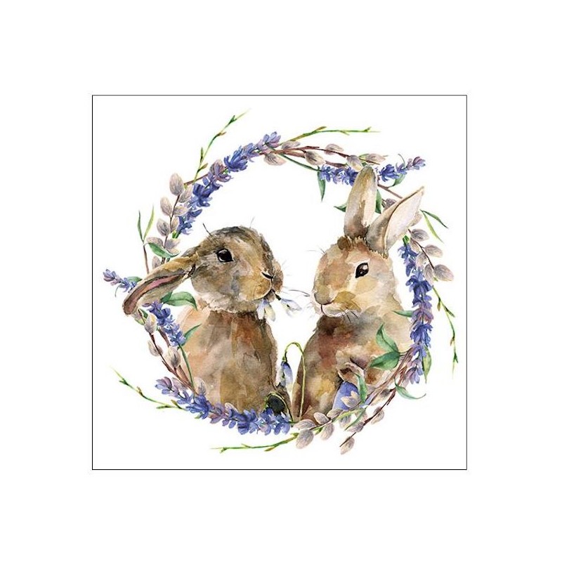 Ambiente Rabbit Wreath Paper Napkins, 20 pcs