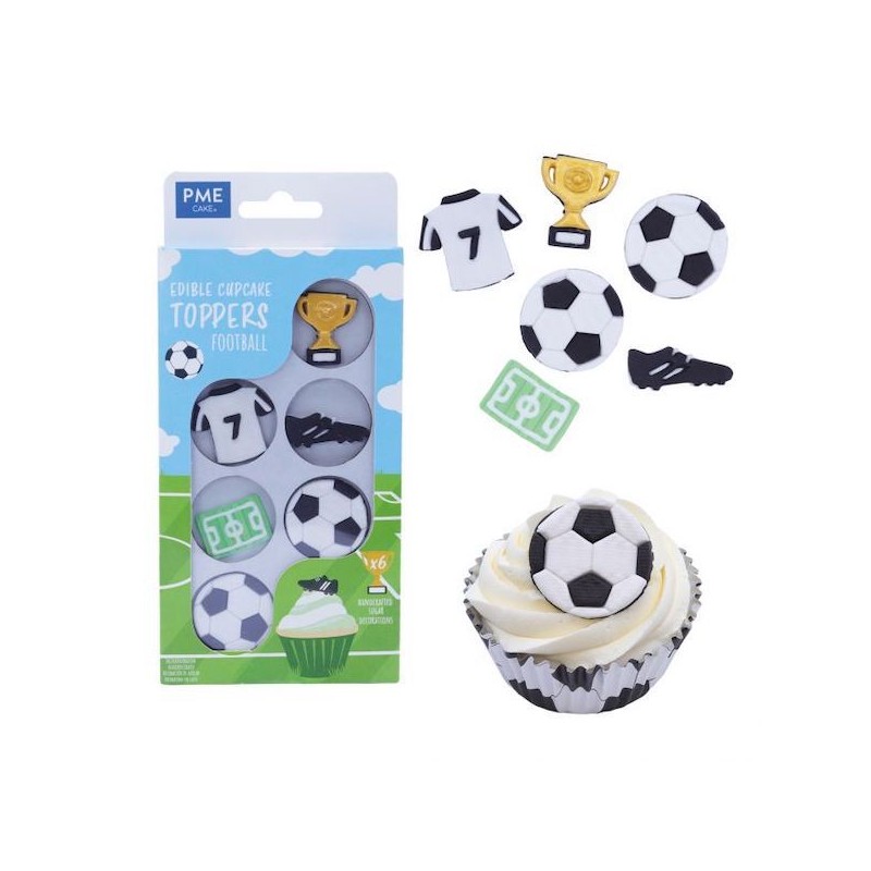 PME Edible Cupcake Decor Football, 6 pcs