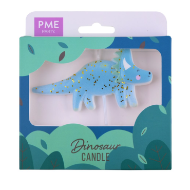 PME Motto-Kerze Dinosaurier Blau 10x5cm PME-CA164