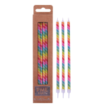 PME Tall Rainbow Stripes Candles, 6 Pcs