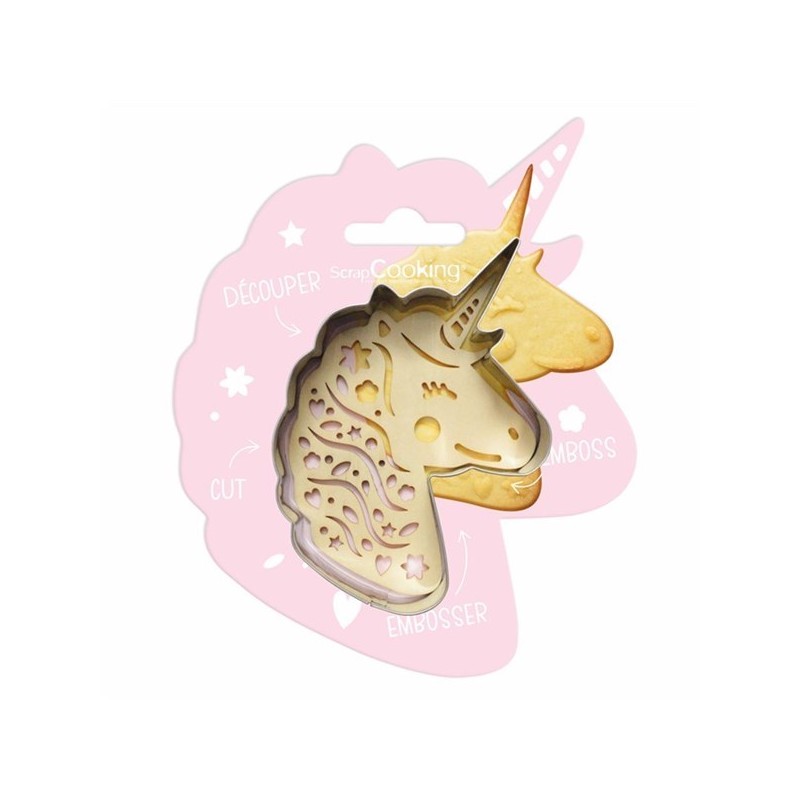 ScrapCooking Cookie Cutter and Embosser Unicorn