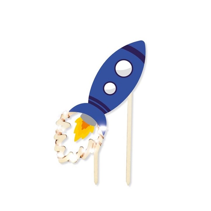ScrapCooking LED Rocket Cake Topper Space Birthday Party ScrapCooking LED Rocket Cake Topper Space Birthday Party