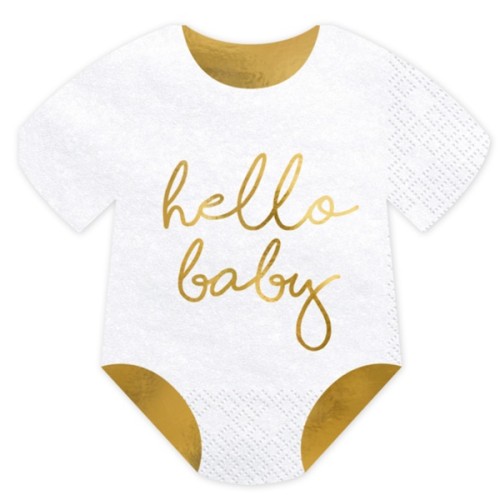 PartyDeco Hello Baby Romper Napkins, 20 pcs PartyDeco Hello Baby Romper Napkins, 20 pcs