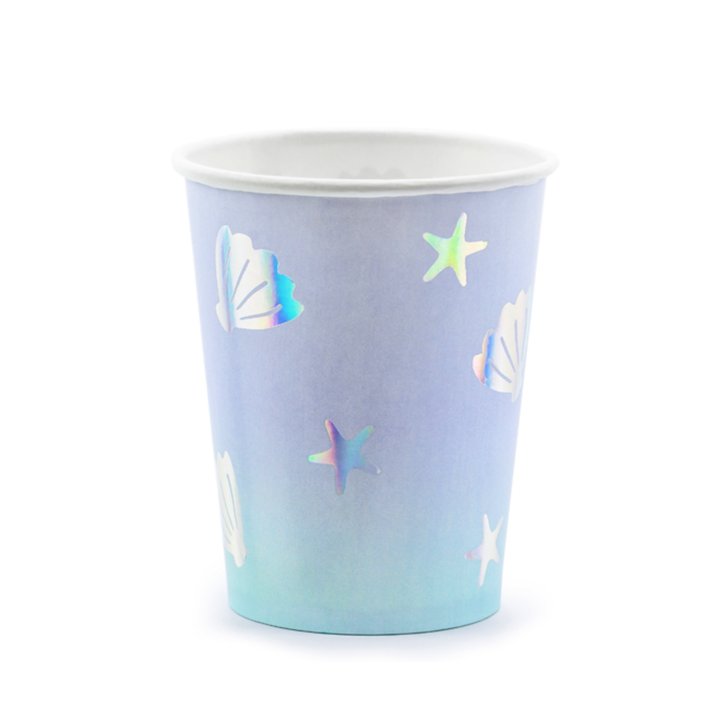PartyDeco Narwhal Paper Cups 220ml 6 Pieces Underwater Party