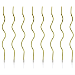 PartyDeco Curly Birthday Candles Gold, 8 pcs PartyDeco Curly Birthday Candles Gold, 8 pcs