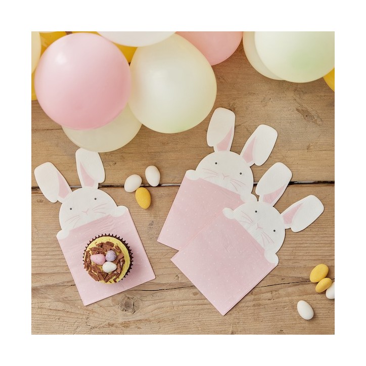 Ginger Ray Peeking Easter Rabbit Paper Napkins 16 Pieces GR-EGG-213