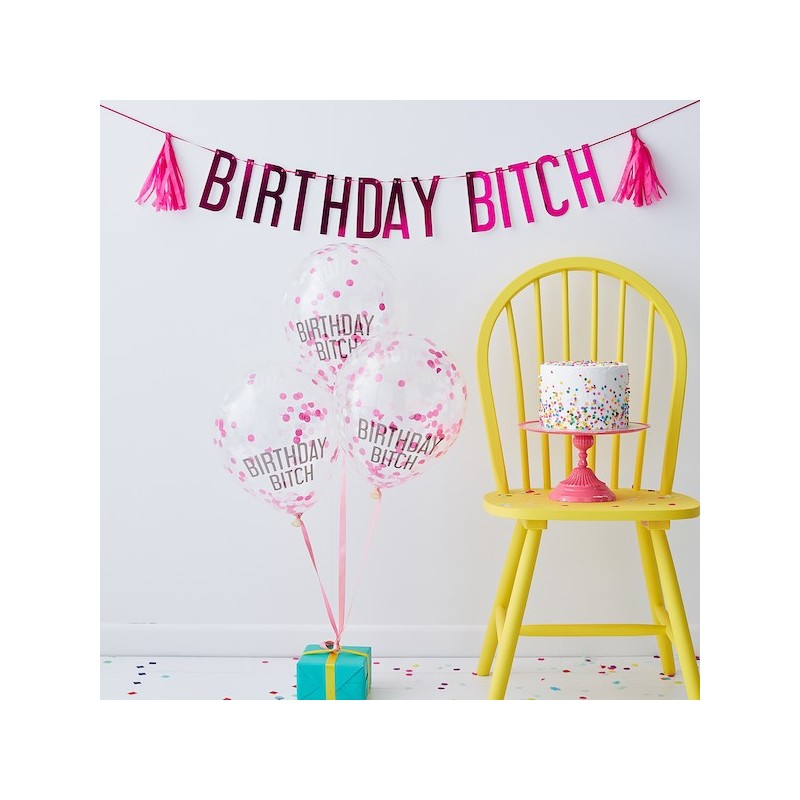 Ginger Ray Birthday Bitch Ballons und Girlande Pink