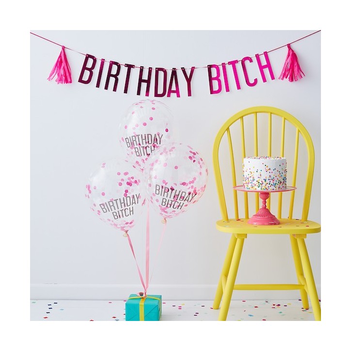 Ginger Ray Birthday Bitch Ballons & Girlande Pink Ginger Ray Birthday Bitch Ballons & Girlande Pink