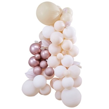 Ginger Ray Pampas-White-Peach-Rose Gold Balloon Arch Kit 83 pieces GR-PAM-515