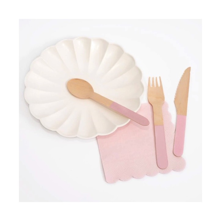 Meri Meri Pink Wooden Cutlery Set 24 Pieces