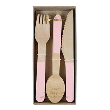 Meri Meri Wooden Cutler Set Pink 24 Pieces MM-143443