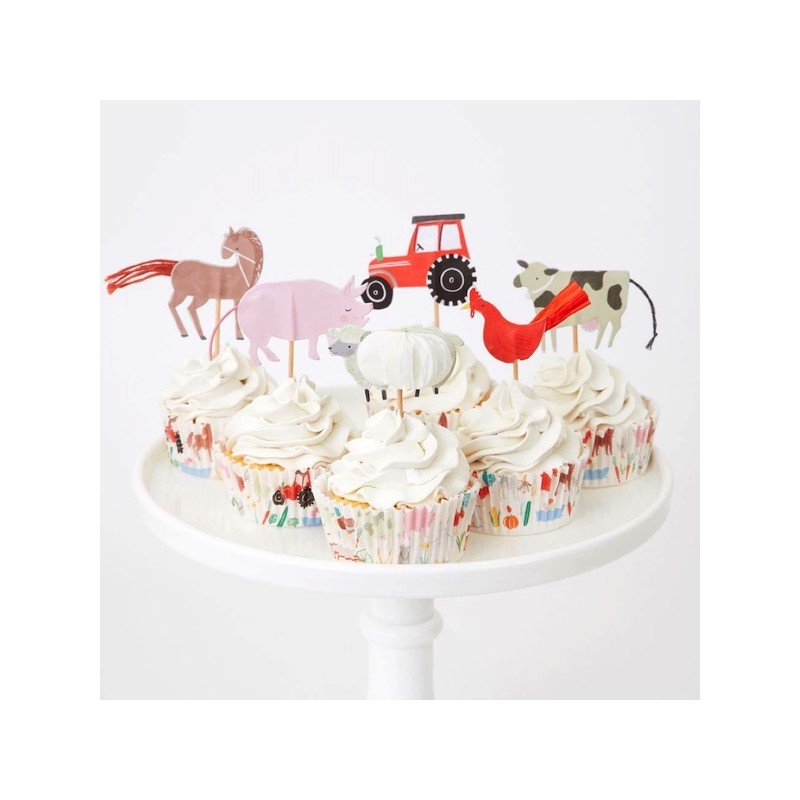 Meri Meri On the Farm Cupcake Deko Set 48-teilig