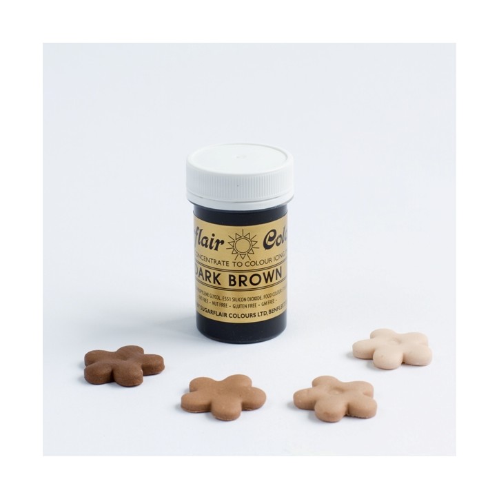 Sugarflair Lebensmittelfarbe Dark Brown – Spectral Paste Farbe für Fondant & Buttercreme