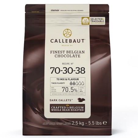 2.5kg Callebaut Chocolate Callets -Extra Dark (70,5%) - KOSHER / HALAL / VEGAN / Glutenfree