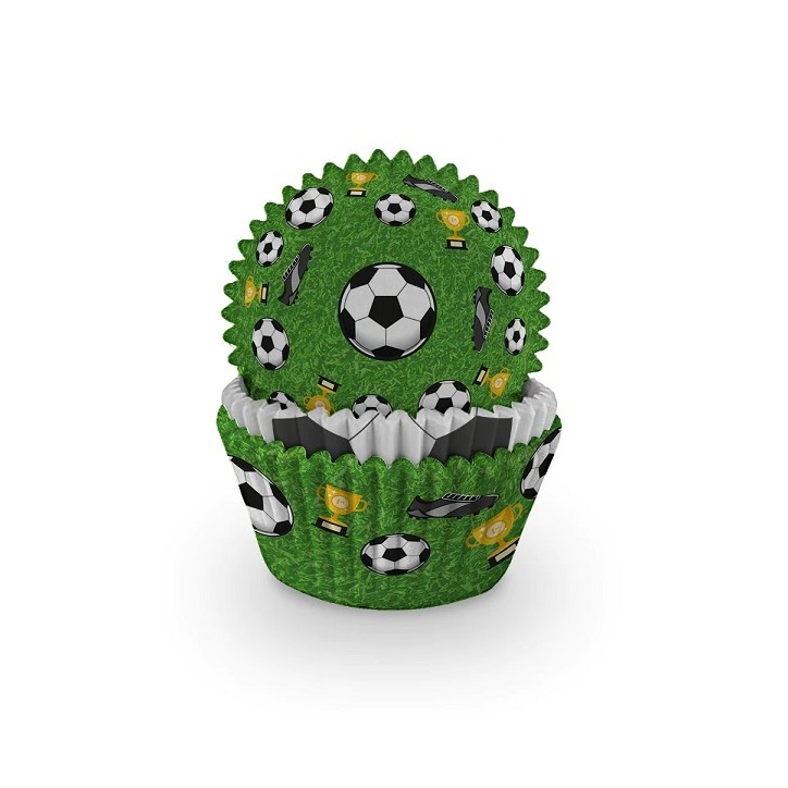 Anniversary House Football Cupcake Cases – 75 Greaseproof Liners for Sports Parties