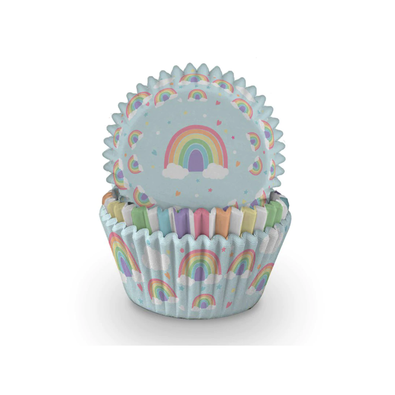 Anniversary House Pastel Rainbow Cupcake Cases, 75 pcs